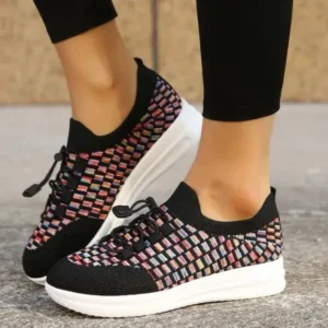 Mofofashion Women Fashion Fly Knit Breathable Fashion Sneakers