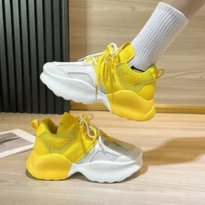 Mofofashion Women Fashion Gradient Mesh Breathable Sneakers