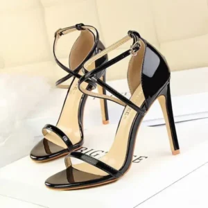 Mofofashion Women Fashion Sexy Hollow Cross Stiletto Heel Sandals