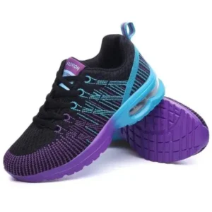 Mofofashion Women Fashion Casual Lace Up Design Mesh Breathable Air Cushion Shock Absorbing Sneakers