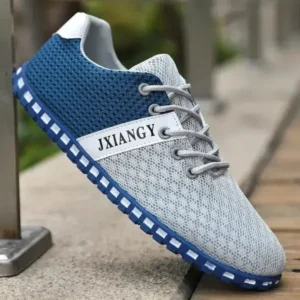 Mofofashion Men Casual Color Matching Breathable Mesh Flat Shoes