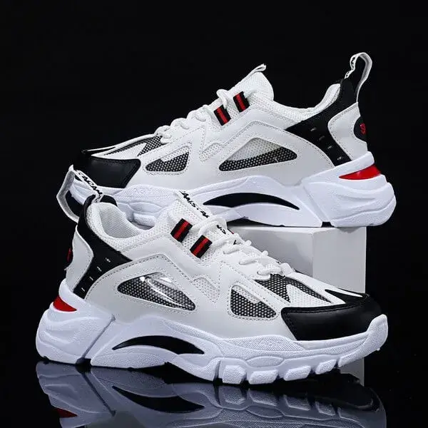 Mofofashion Men Spring Autumn Fashion Casual Colorblock Mesh Cloth Breathable Lightweight Rubber Platform Shoes Sneakers