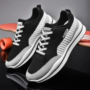 Mofofashion Men'S Casual Color-Block Mesh Breathable Soft-Soled Sneakers