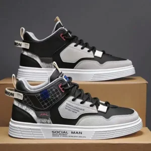 Mofofashion Men'S Fashion High Top Color Block Sneakers