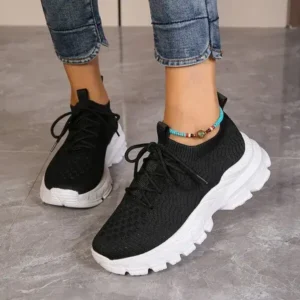 Mofofashion Women Fashionable Thick-Soles Breathable Sneakers