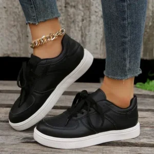 Mofofashion Women Fashion Casual PU Lace-Up Sneakers