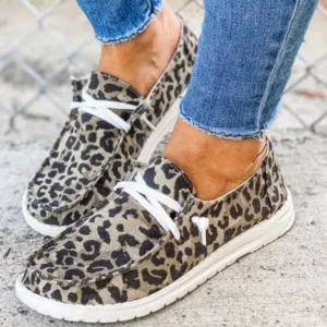 Mofofashion Women Leopard Casual Flat Loafers Shoes