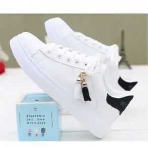 Mofofashion Women Fashion Flat Solid Color Lace-Up Sneakers