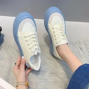 Mofofashion Women Fashion Round Toe Lace-Up Sneakers