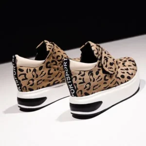 Mofofashion Women Fashion Wedge Leopard Leopard Sneakers