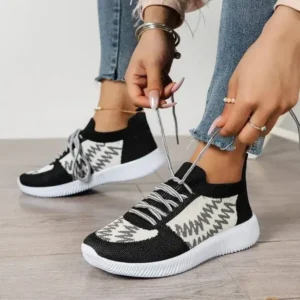 Mofofashion Women Fashion Color Block Mesh Platform Sneakers