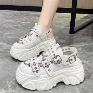 Mofofashion Women Fashion Platform Solid Color Sneakers