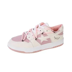 Mofofashion Women Fashion Low Top Flat Retro Sneakers